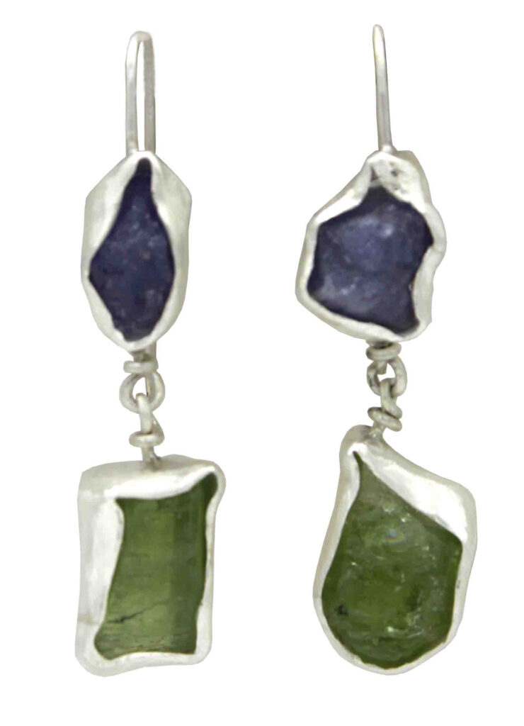 tanzanite and peridot earrings