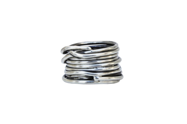 Wired Silver Chunky Ring