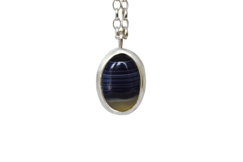 Blue agate necklace