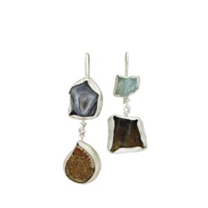 Aqua marine and Whisky quartz Earrings