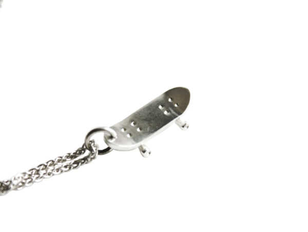 Skateboard Silver Necklace