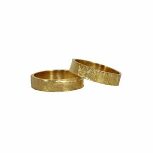 14K Textured Wedding Bands