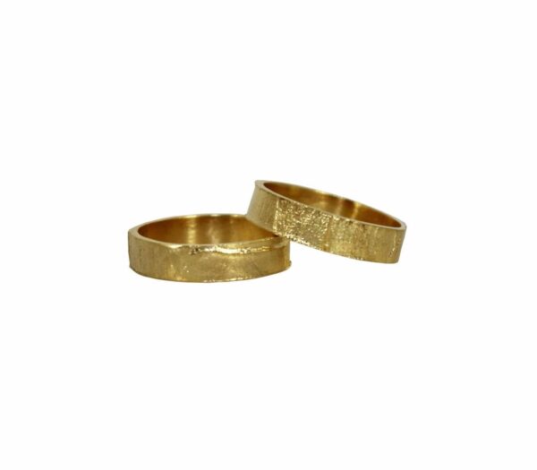 14K Textured Wedding Bands
