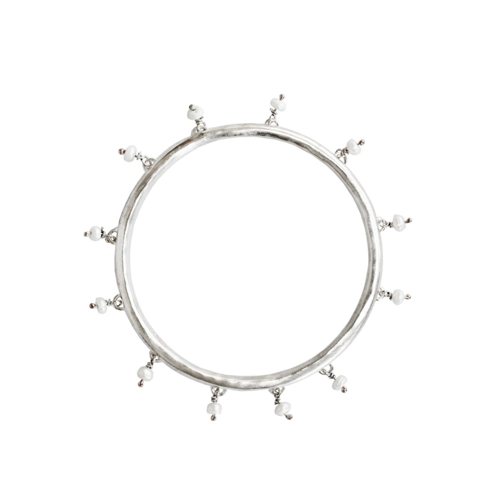 Celestial Pearl Charm Bangle