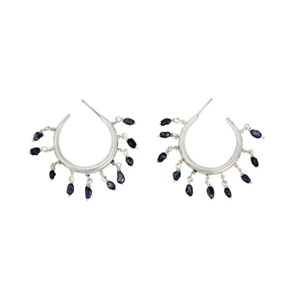 Midnight Cascade Hoop Earrings