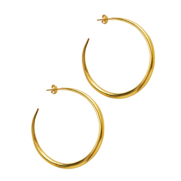 Large Silver Chenier Hoop Earrings