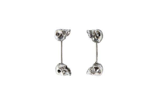 Double Tiny Skull Earrings